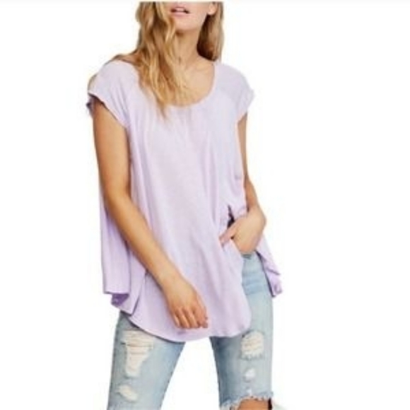 Free People Tops - Free People Keep it Casual Tee in Lilac Fields